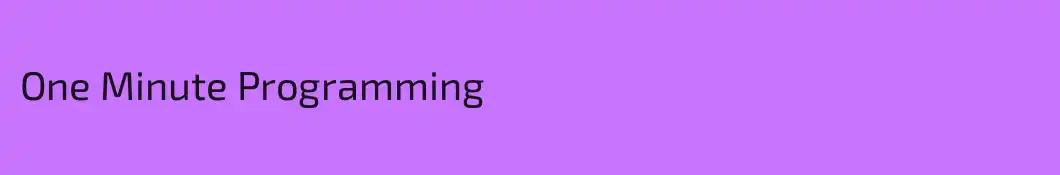 One Minute Programming